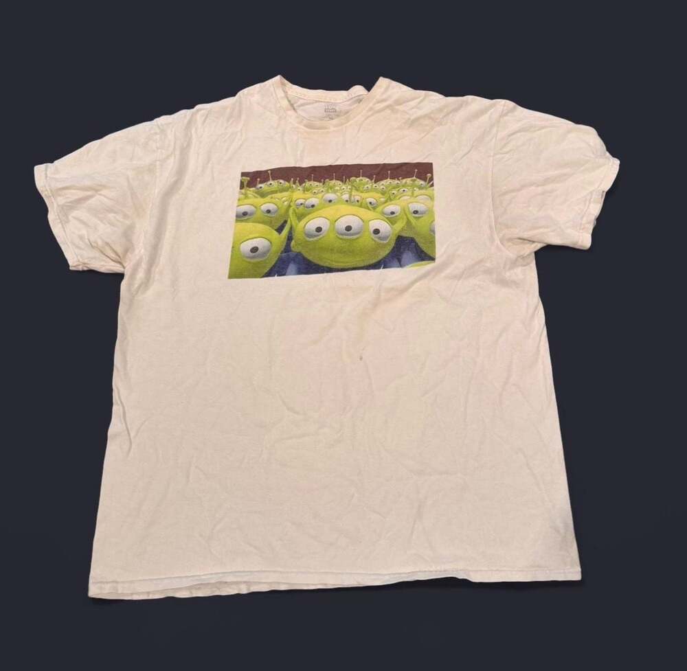 Y2K Disney Pixar Toy Story Alien T-Shirt, XL, White